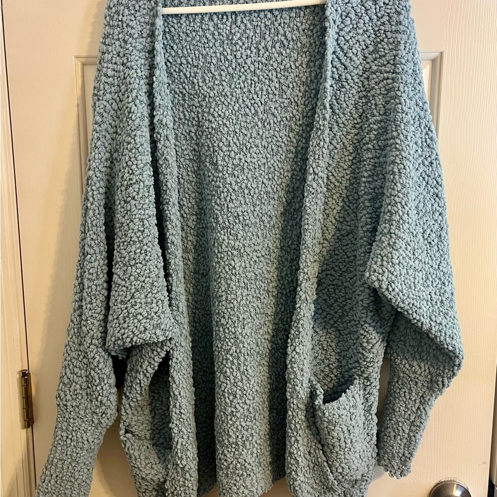 Soft Textured Women's Cardigan in Blue